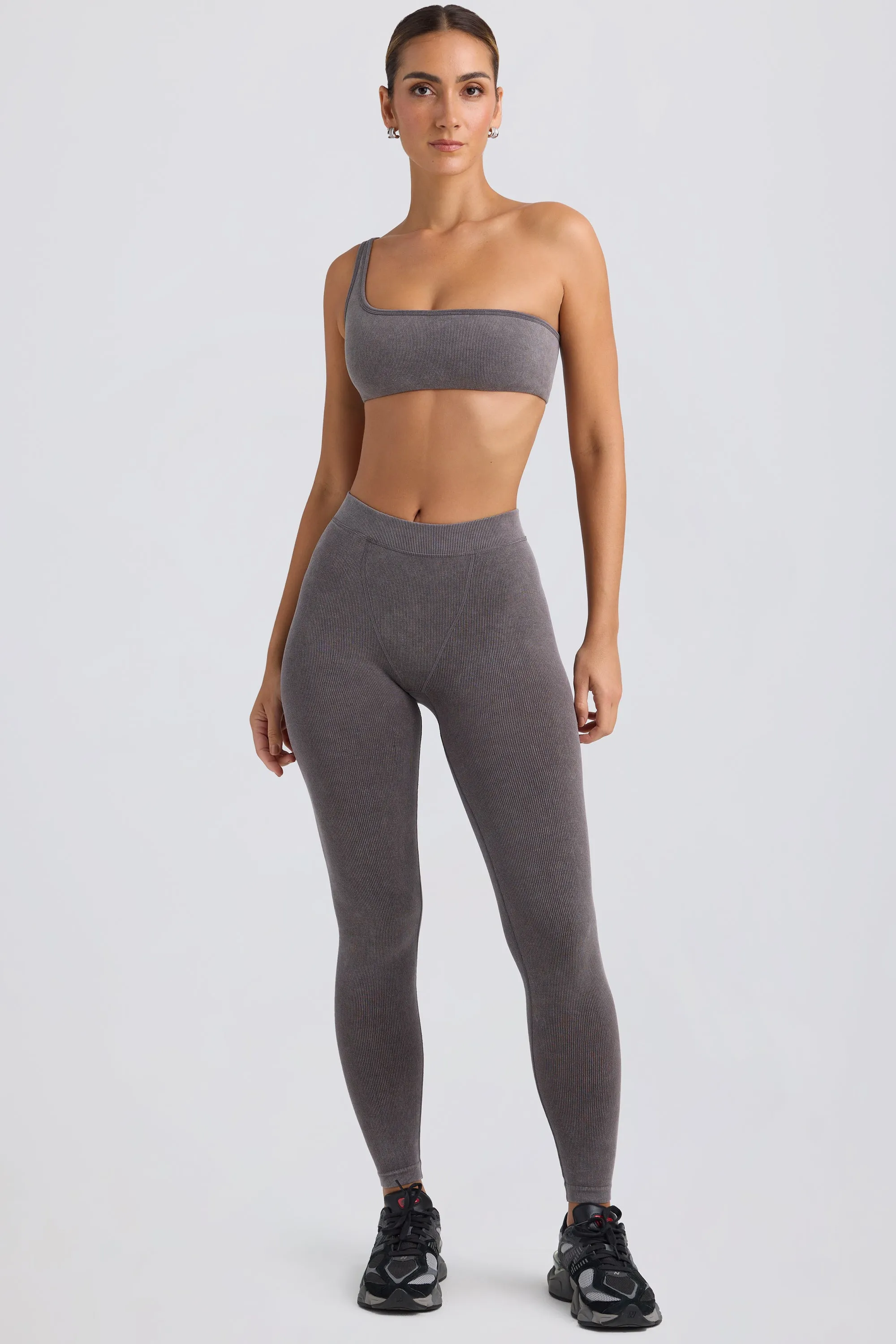 Seamless Rib Leggings in Washed Charcoal sold by Oh Polly product image thumbnail 5