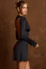 Open-Back Draped A-Line Mini Dress in Black sold by Oh Polly