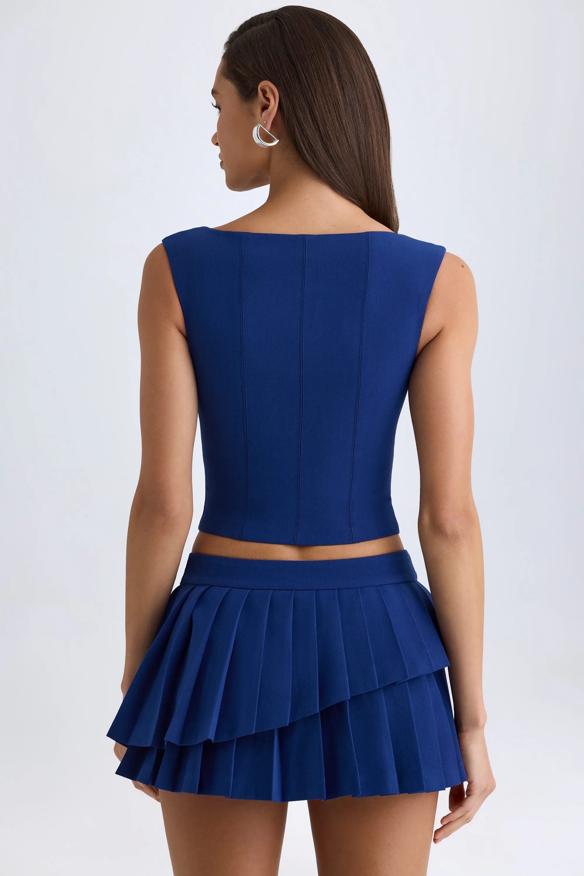 Open-Front Crop Top in True Navy sold by Oh Polly product image thumbnail 3