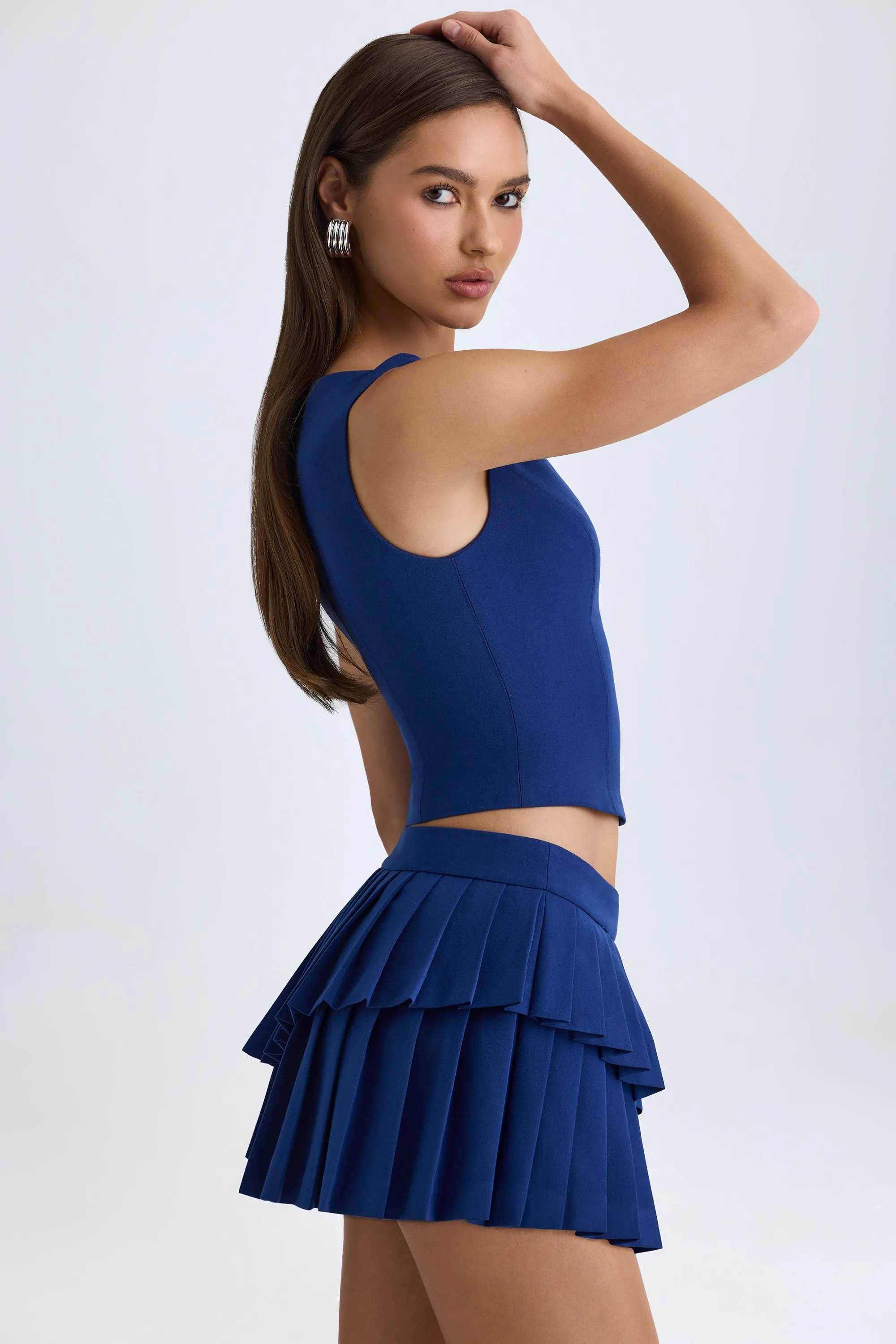 Open-Front Crop Top in True Navy sold by Oh Polly product image thumbnail 4