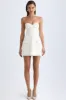 Strapless Structured Tulip Mini Dress in Vanilla sold by Oh Polly