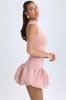 Turtleneck Drop-Waist Bubble Hem Mini Dress in Pink Mauve sold by Oh Polly