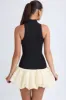 Turtleneck Drop-Waist Bubble Hem Mini Dress in Black sold by Oh Polly