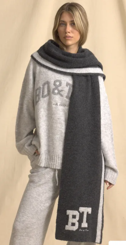Oversized Knit Scarf in Charcoal Marl sold by Oh Polly