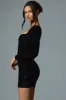 Embellished Sweetheart-Neck Mini Dress in Black sold by Oh Polly