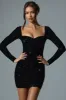 Embellished Sweetheart-Neck Mini Dress in Black sold by Oh Polly