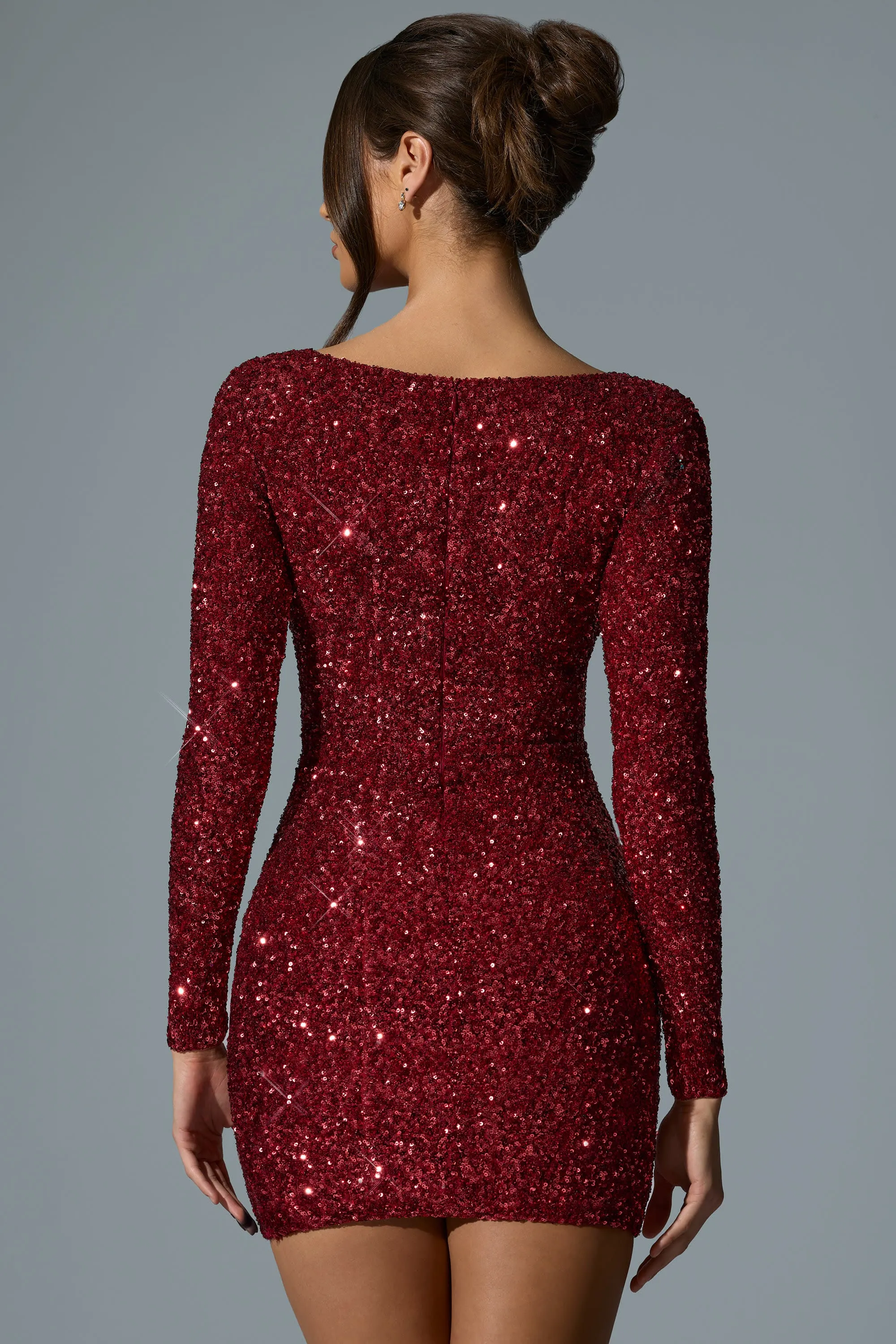Embellished Sweetheart-Neck Mini Dress in Red sold by Oh Polly product image thumbnail 2