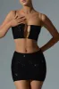Embellished Mid-Rise Mini Skirt in Black sold by Oh Polly