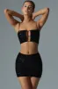 Embellished Mid-Rise Mini Skirt in Black sold by Oh Polly