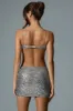 Embellished Cut-Out Mini Dress in Silver sold by Oh Polly