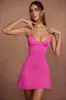 Triangle Cup A-Line Mini Dress in Pink sold by Oh Polly