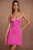 Triangle Cup A-Line Mini Dress in Pink sold by Oh Polly