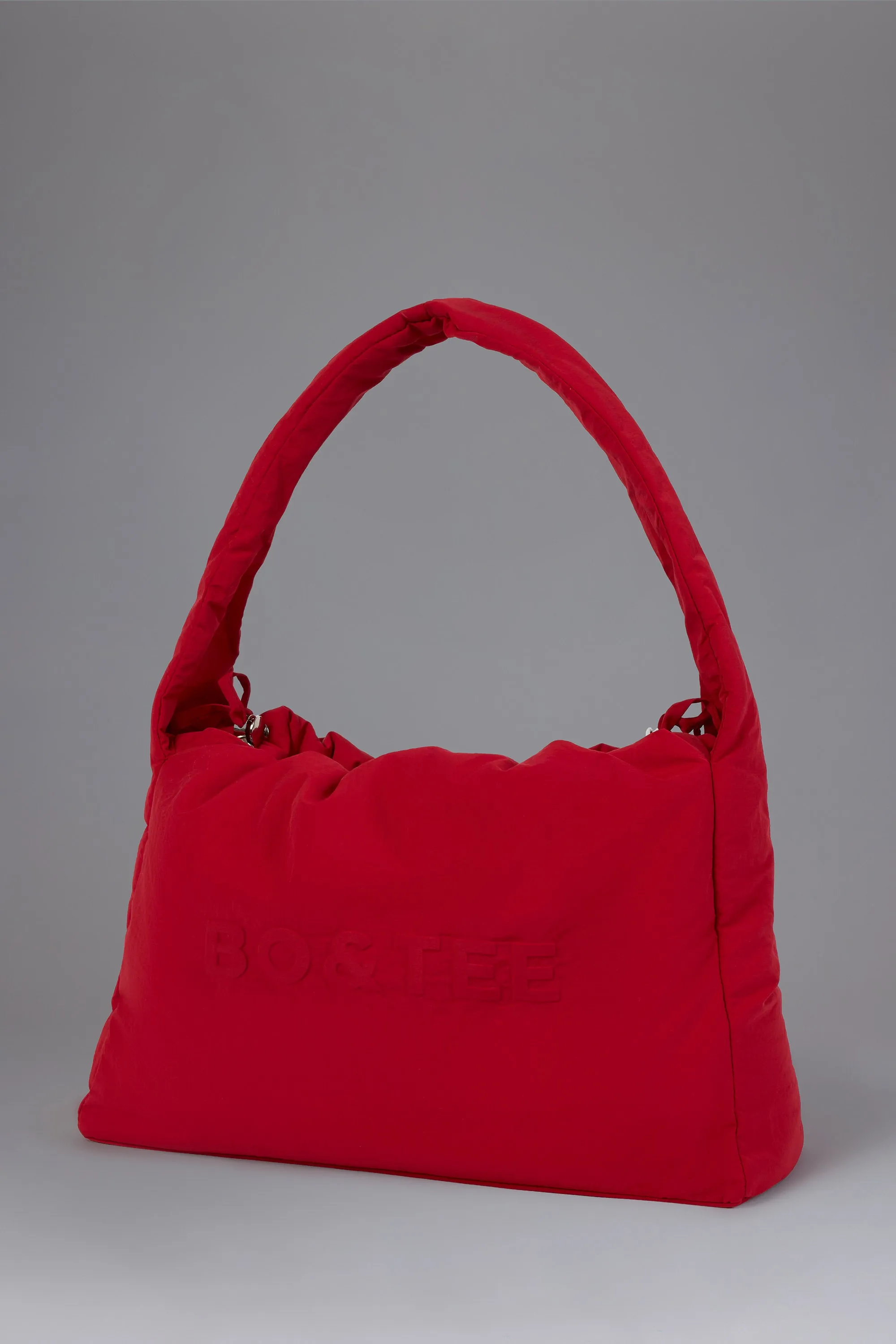 Drawstring Puffer Tote Bag in Cherry Red sold by Oh Polly product image thumbnail 4