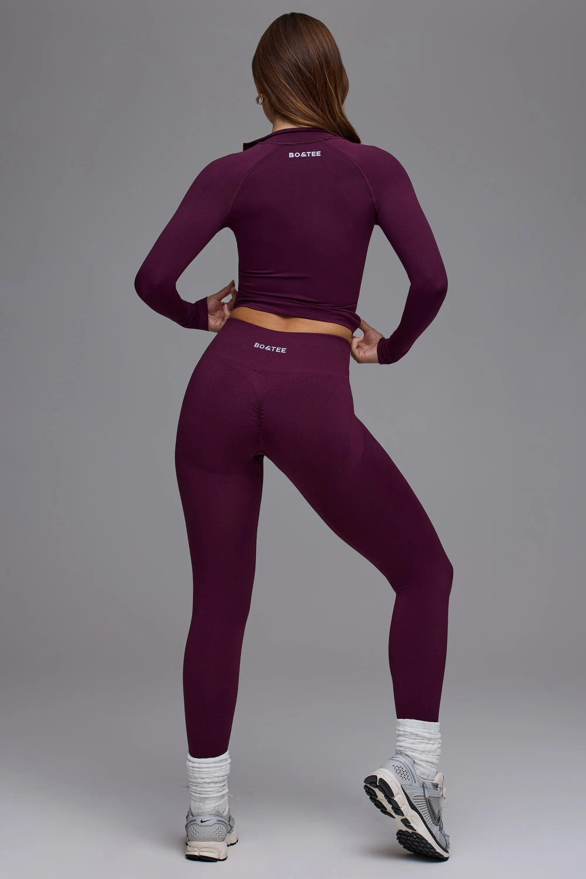 Petite Define Luxe High-Waist Leggings in Grape sold by Oh Polly product image thumbnail 3