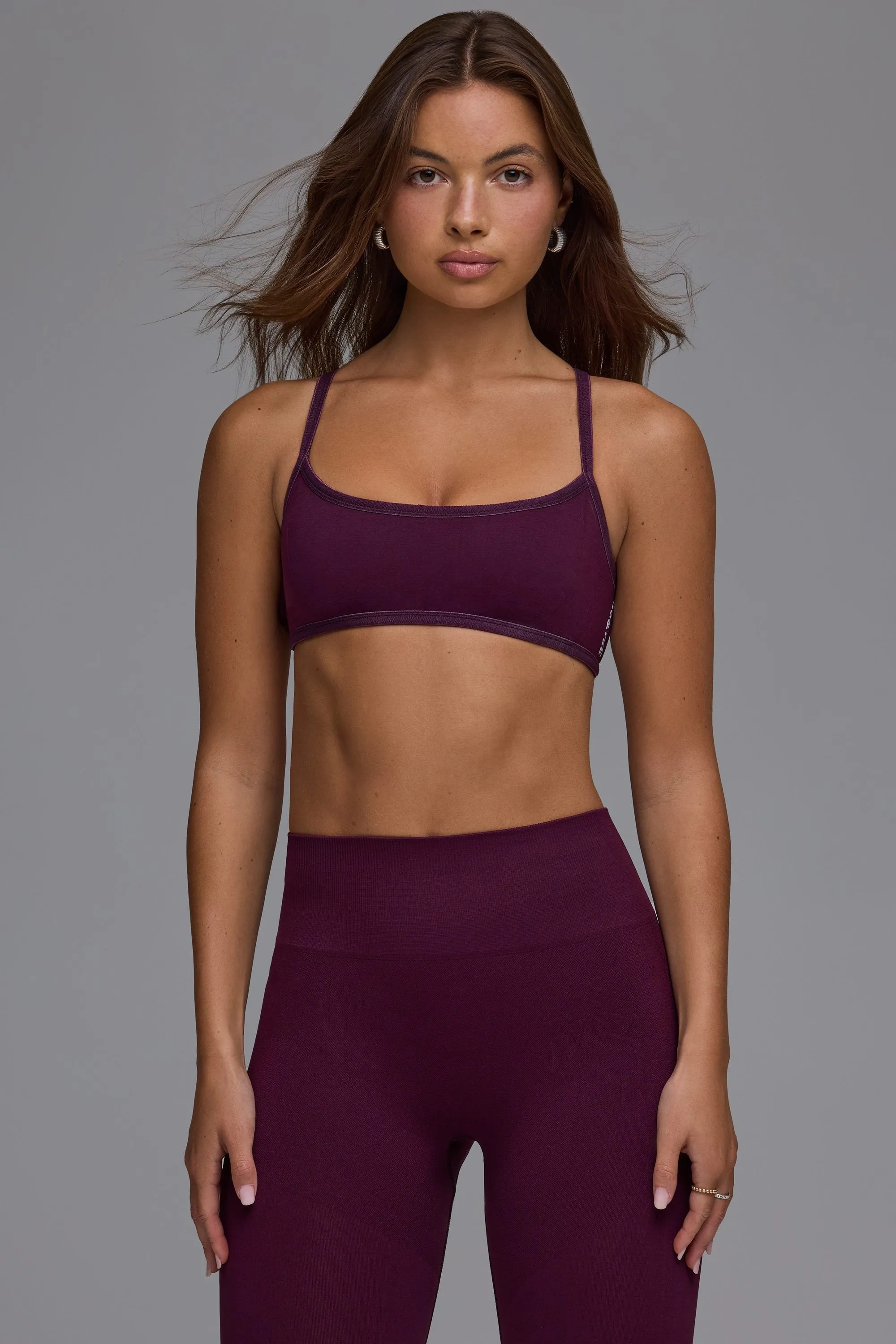 Define Luxe Multiway Open-Back Sports Bra in Grape sold by Oh Polly product image thumbnail 5