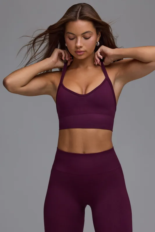 Define Luxe Multiway Sports Bra in Grape sold by Oh Polly
