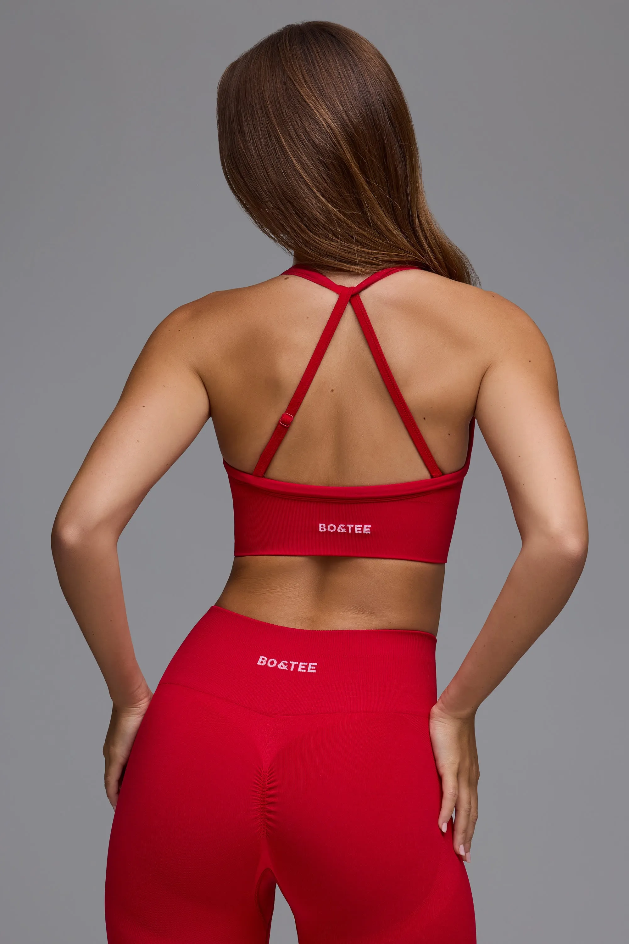 Define Luxe Multiway Sports Bra in Cherry Red sold by Oh Polly product image thumbnail 2