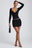 Modal Ruched Mid-Rise Mini Skirt in Black sold by Oh Polly