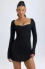 Modal Layered A-Line Mini Dress in Black sold by Oh Polly