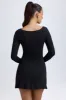 Modal Layered A-Line Mini Dress in Black sold by Oh Polly