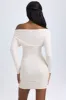 Modal Off-Shoulder Ruched Mini Dress in Ivory sold by Oh Polly