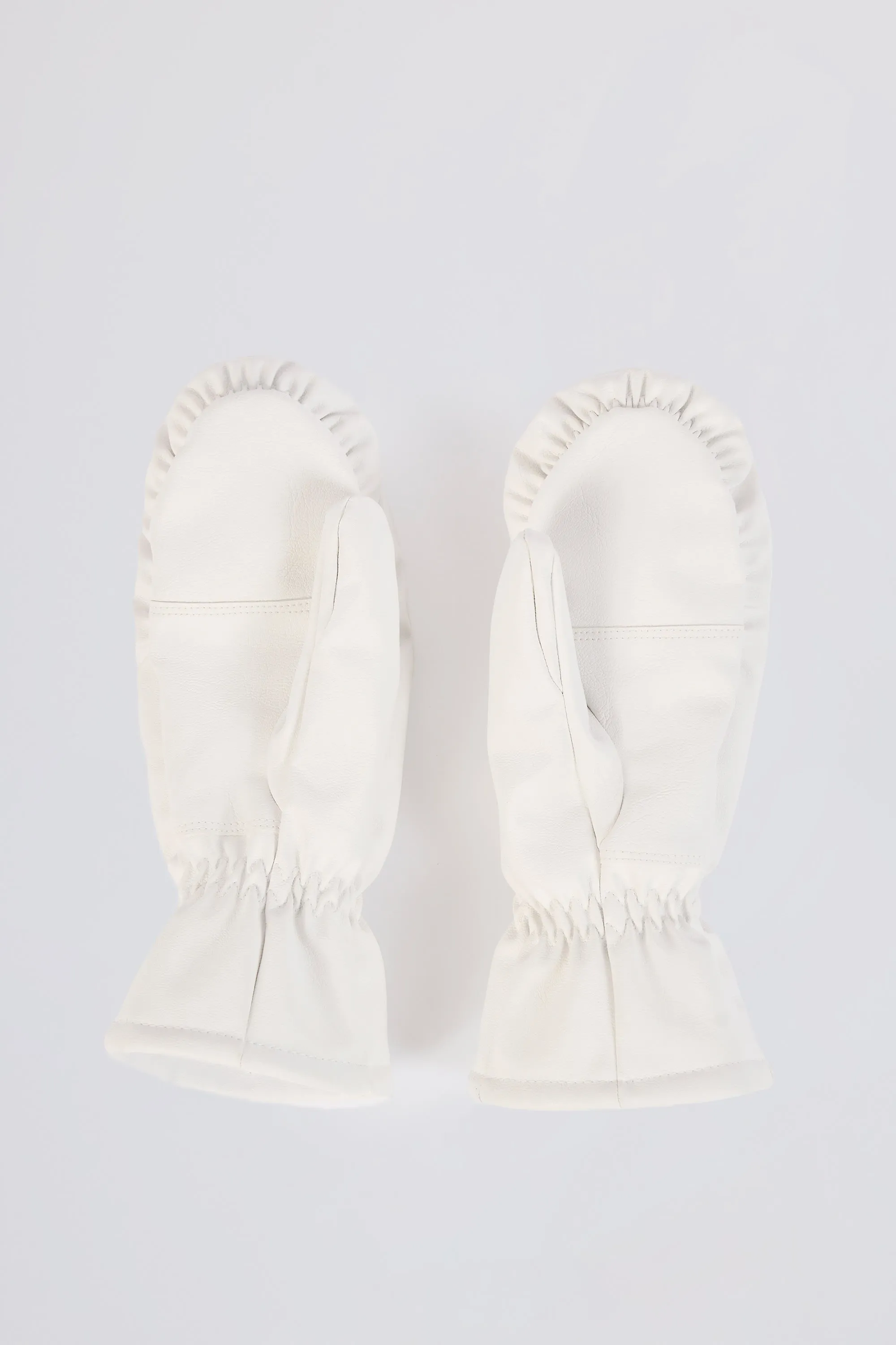 Faux-Leather Gloves in Ice White sold by Oh Polly product image thumbnail 5