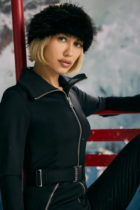 Faux-Fur Headband in Black sold by Oh Polly