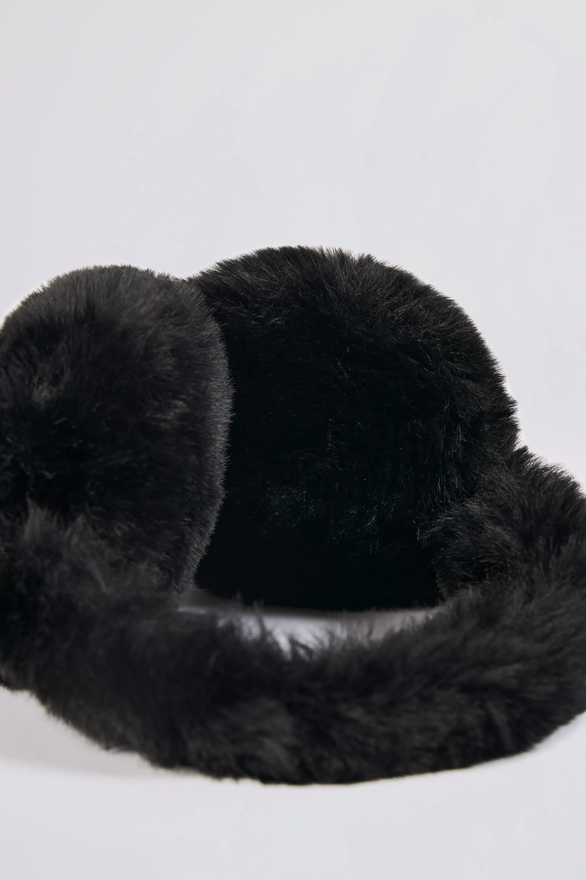 Faux-Fur Earmuffs in Black sold by Oh Polly product image thumbnail 4