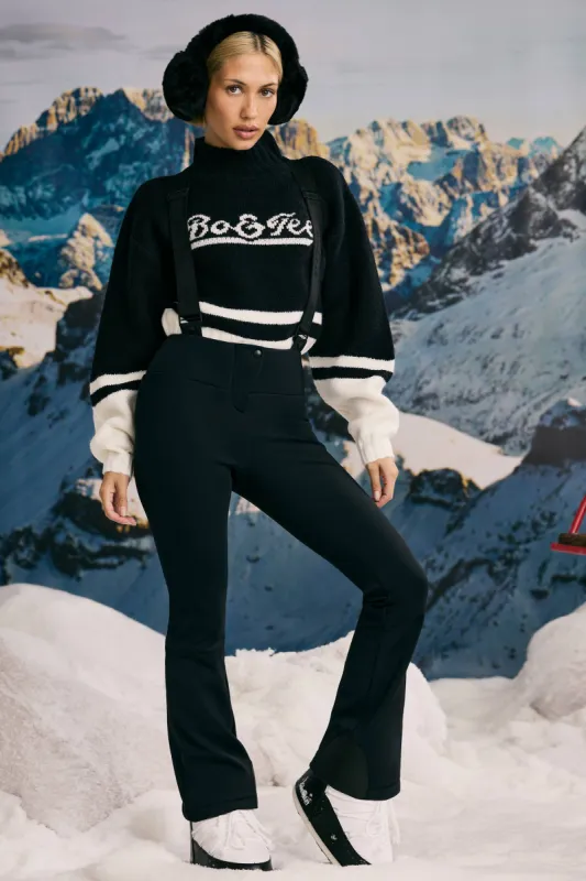 Fleece-Lined Ski Trousers in Black sold by Oh Polly
