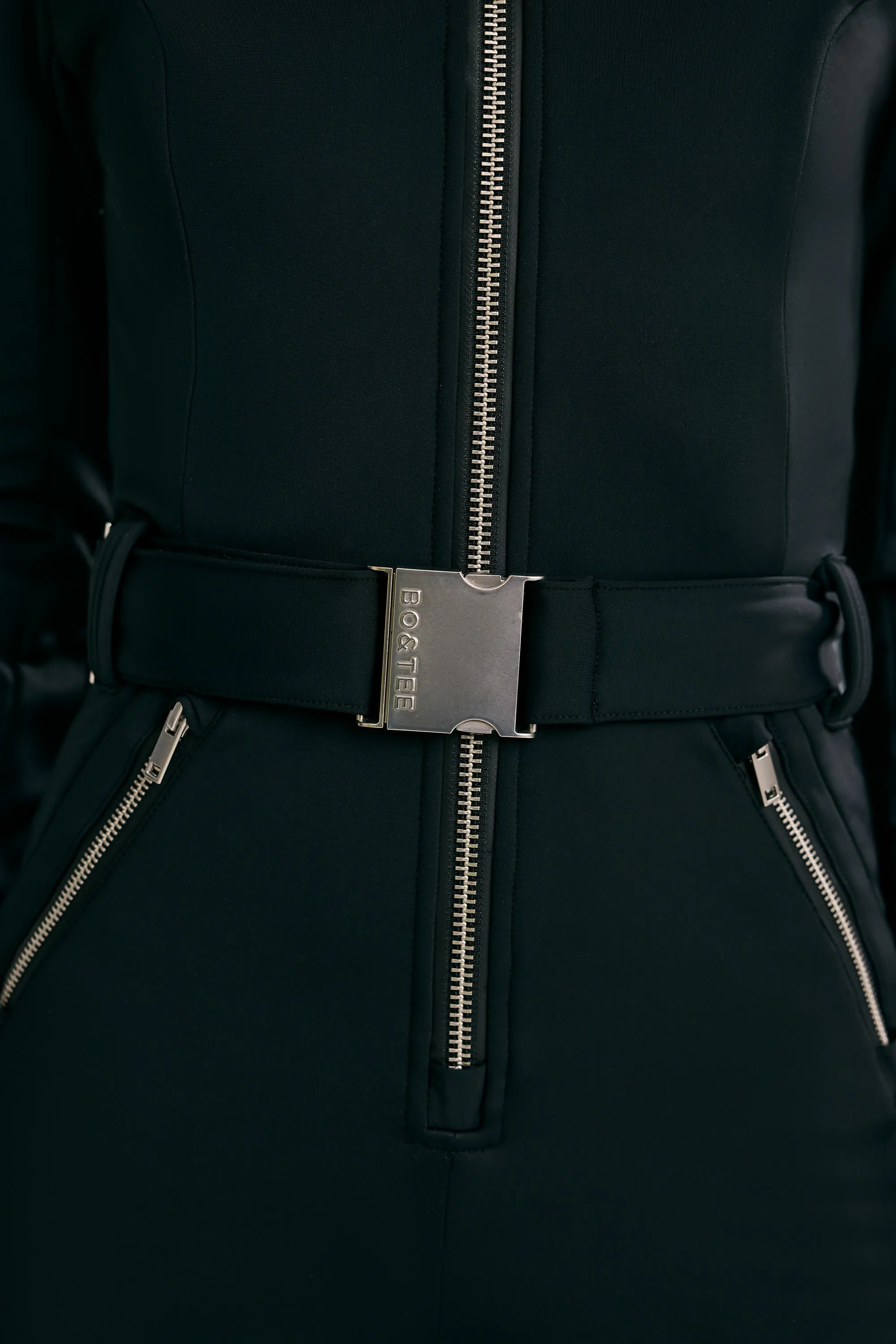 Fleece-Lined Belted Ski Suit in Black sold by Oh Polly product image thumbnail 4