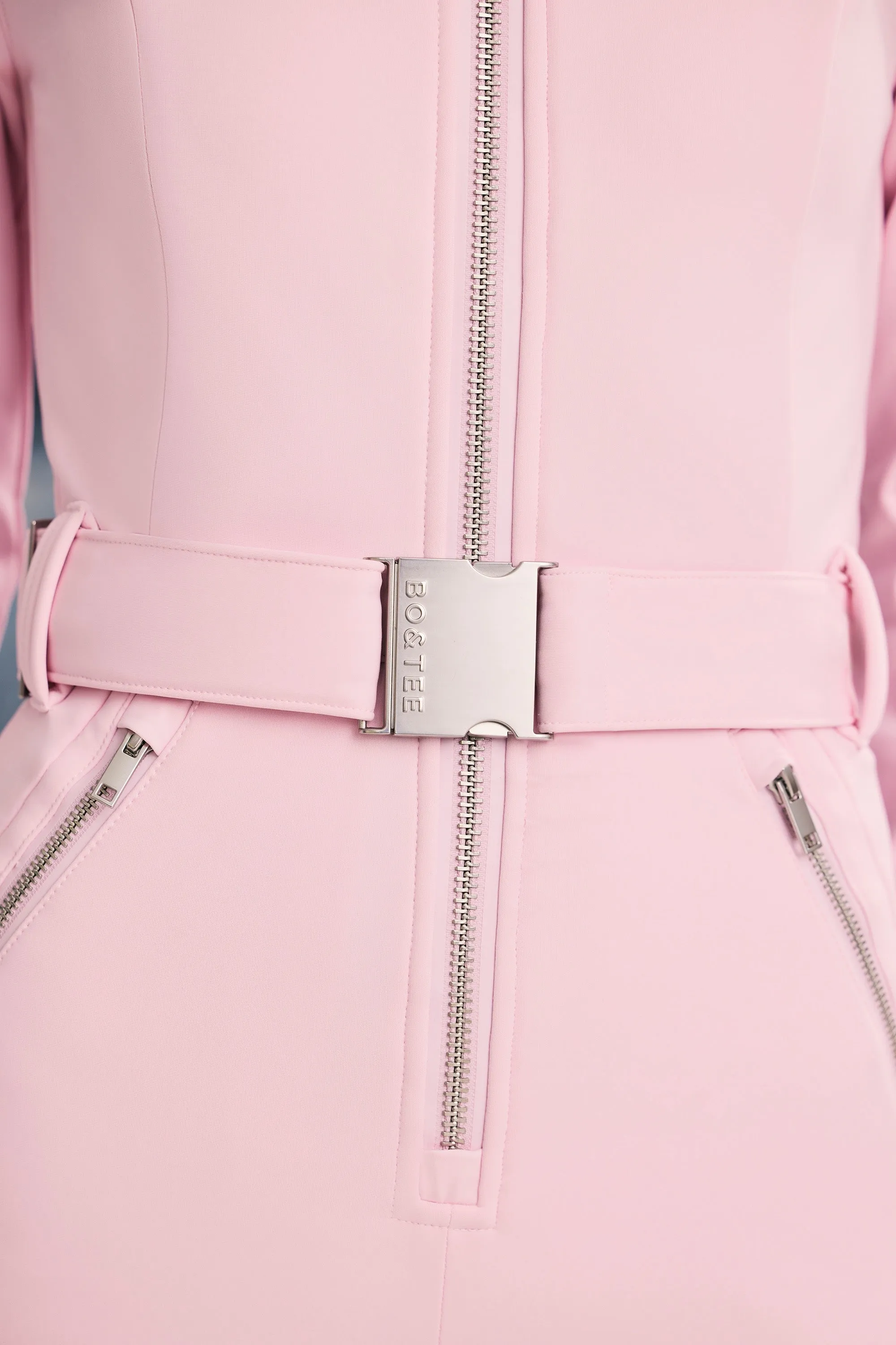 Fleece-Lined Belted Ski Suit in Pastel Pink sold by Oh Polly product image thumbnail 4