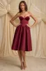 Strapless Corset Midi Dress in Wine Red sold by Oh Polly