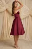 Strapless Corset Midi Dress in Wine Red sold by Oh Polly