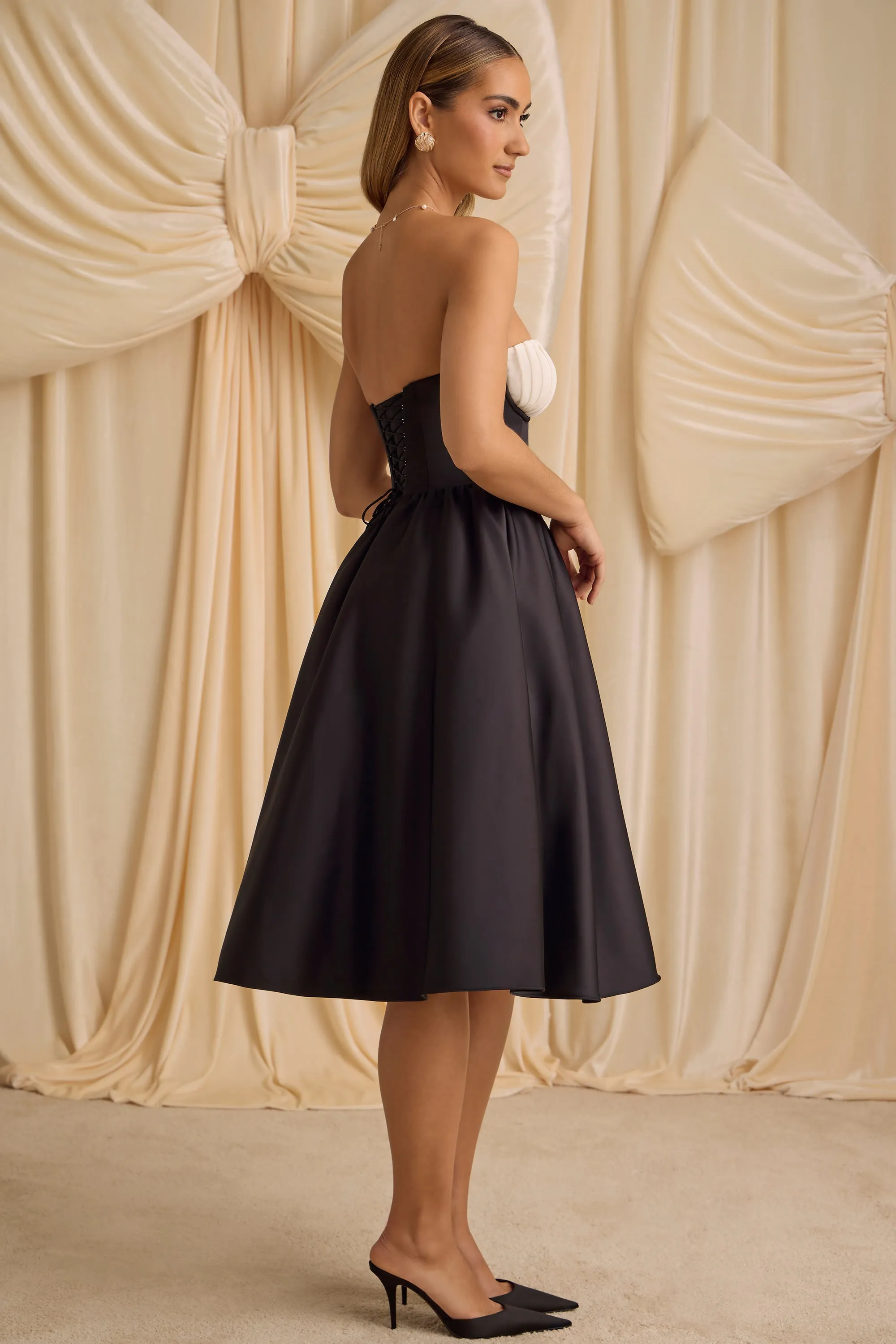 Strapless Corset Midi Dress in Black sold by Oh Polly product image thumbnail 4