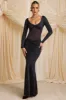 Bow-Detail Ruched Maxi Dress in Black sold by Oh Polly
