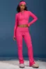 Cable-Knit Flared Trousers in Hot Pink sold by Oh Polly