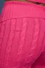 Cable-Knit Flared Trousers in Hot Pink sold by Oh Polly