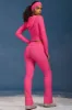 Cable-Knit Flared Trousers in Hot Pink sold by Oh Polly