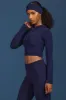 Cable-Knit Zip-Up Hoodie in Navy sold by Oh Polly