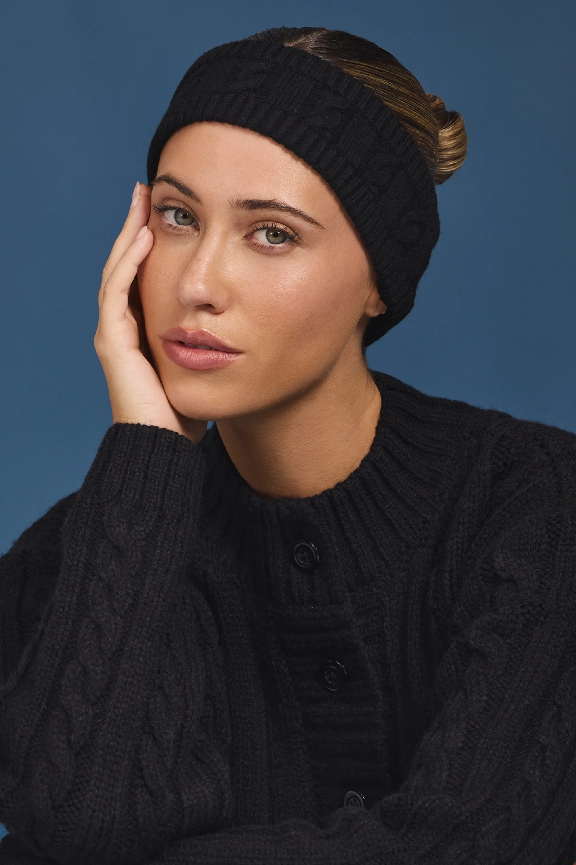 Cable-Knit Headband in Black sold by Oh Polly