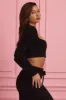 Fluffy Knit Cropped Cardigan in Black sold by Oh Polly