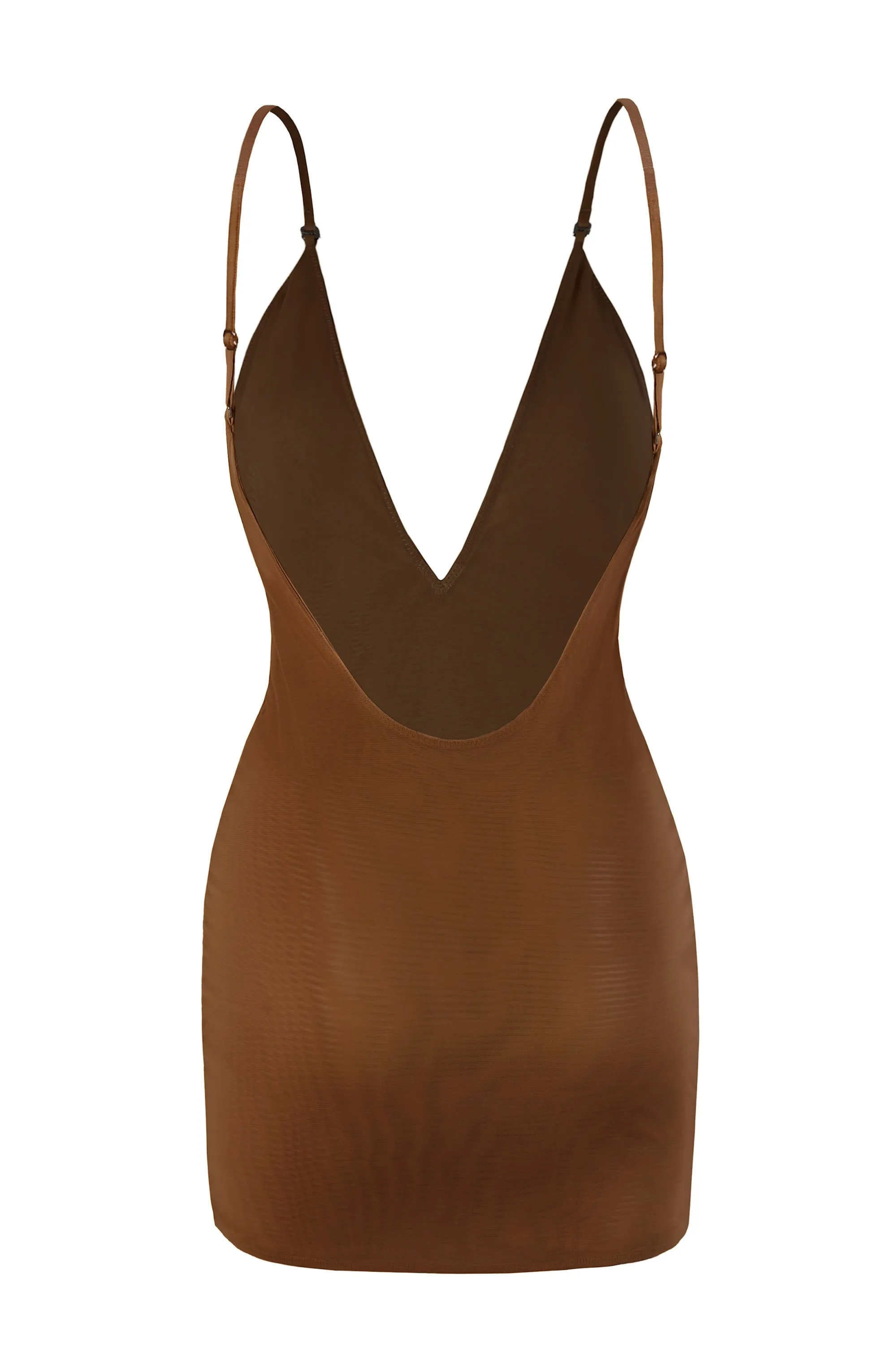Intimates Soft Mesh Multiway Mini Dress in Chestnut sold by Oh Polly product image thumbnail 3