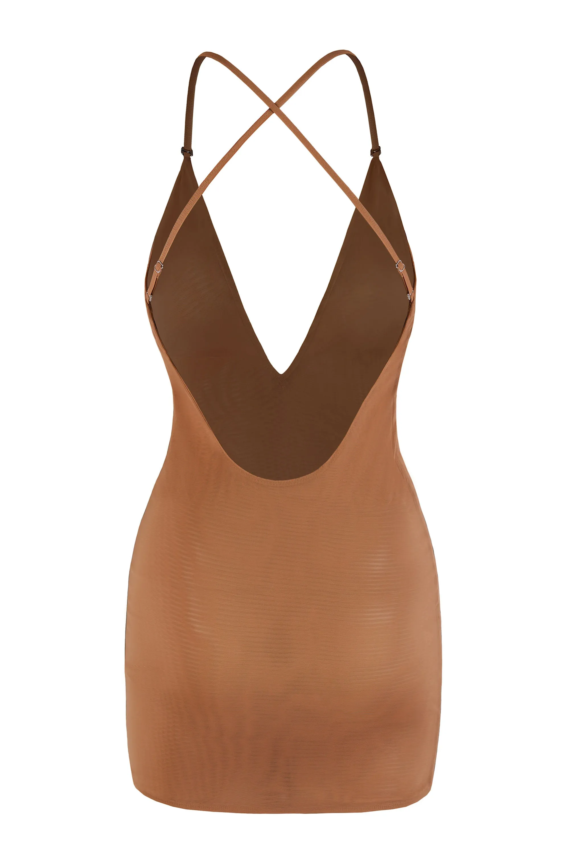 Intimates Soft Mesh Multiway Mini Dress in Honey sold by Oh Polly product image thumbnail 4