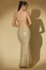 Embellished Cut-Out Gown in Gold sold by Oh Polly
