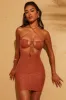 Double Layered Mini Dress in Rust sold by Oh Polly