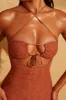 Double Layered Mini Dress in Rust sold by Oh Polly