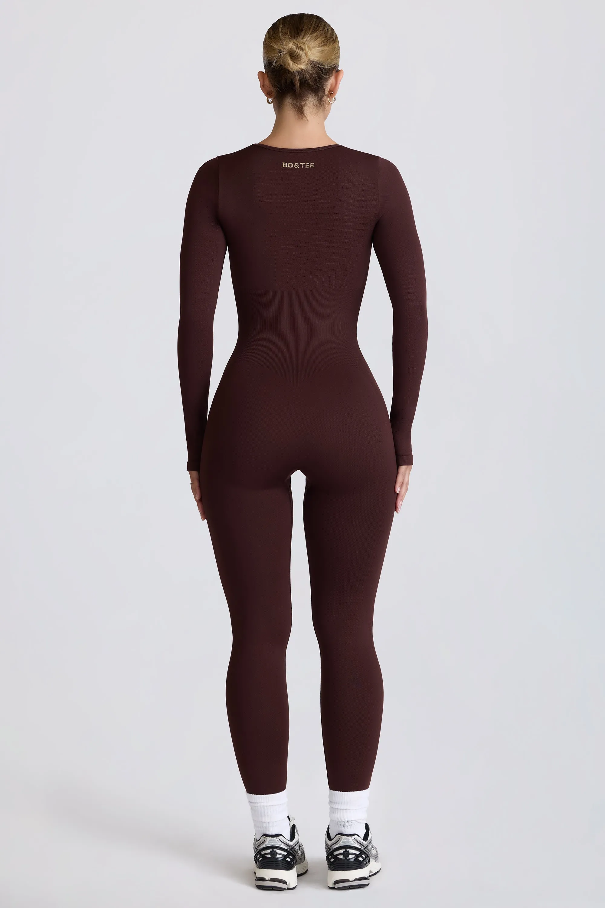 Super Sculpt Seamless Full-Length Jumpsuit in Chocolate sold by Oh Polly product image thumbnail 3