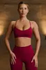 Super Sculpt Seamless Cross-Back Sports Bra in Burgundy sold by Oh Polly