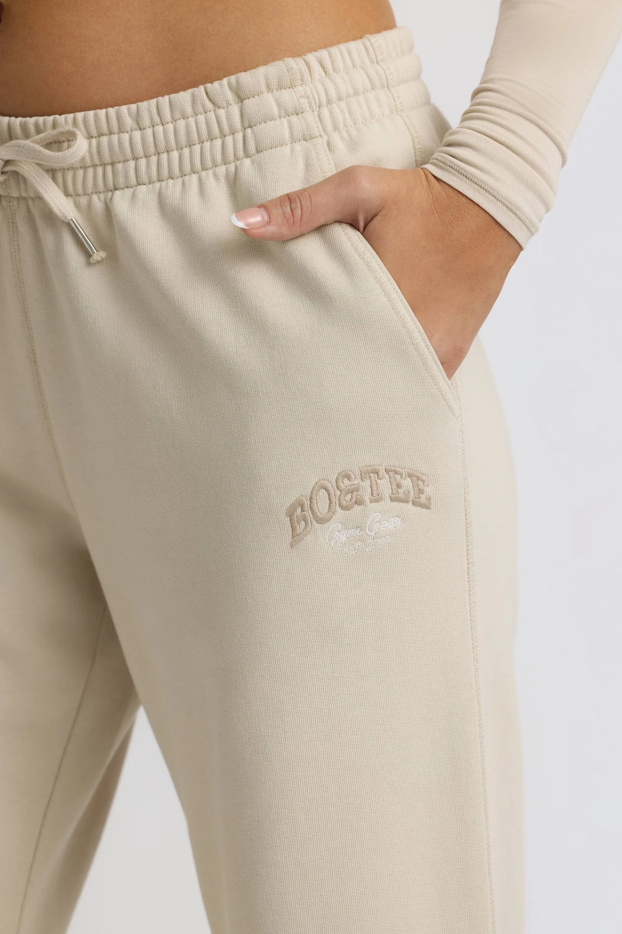 Low-Rise Wide-Leg Joggers in Bone sold by Oh Polly product image thumbnail 4