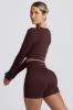 Super Sculpt Seamless High-Waist Mini Shorts in Chocolate sold by Oh Polly